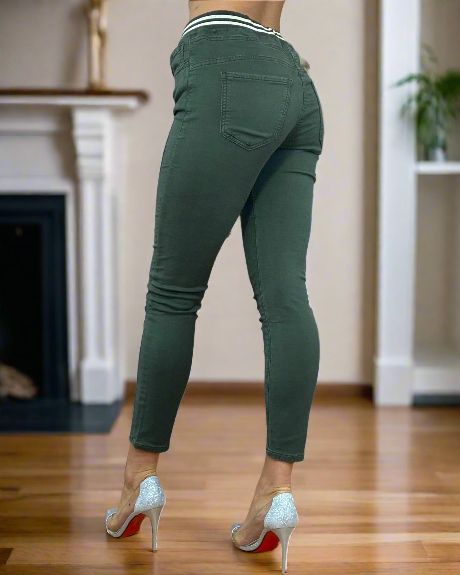 Zac & Zoe Jogger Jean- KHAKI GREEN - # ENDOFLINE 40%OFF