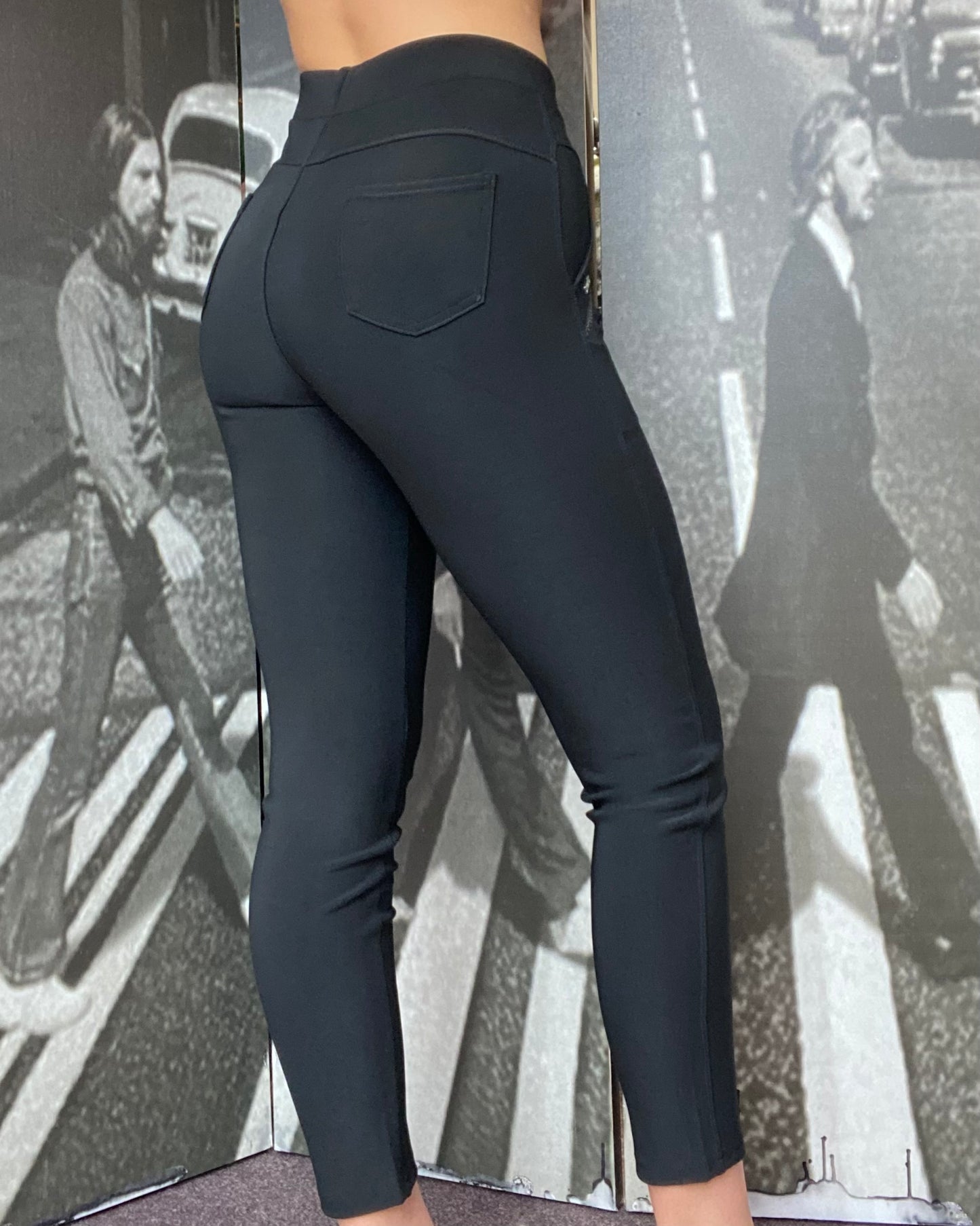 PARIS TREGGING-PU POCKET TRIM-BLACK