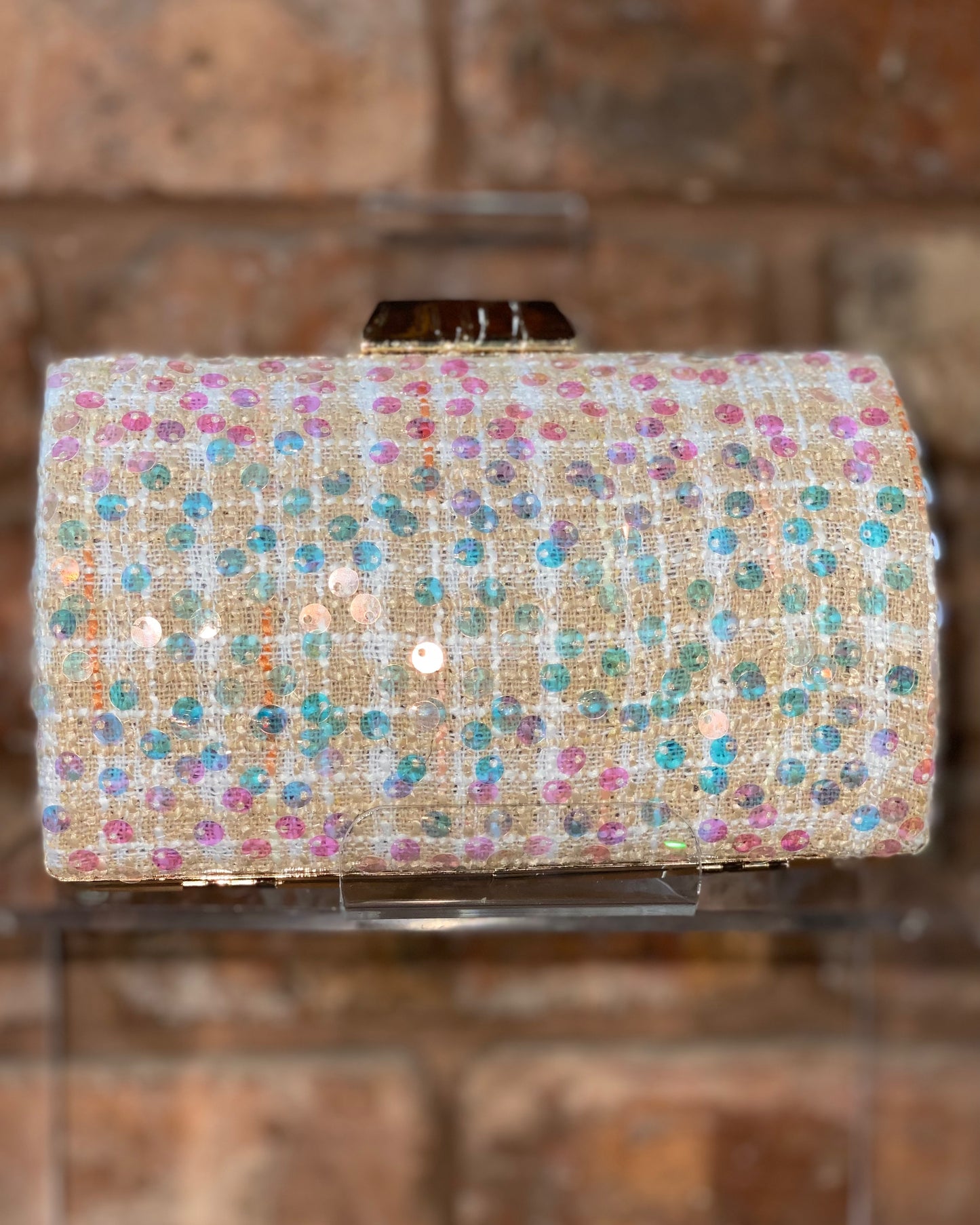 Nude Sequin Bag -
