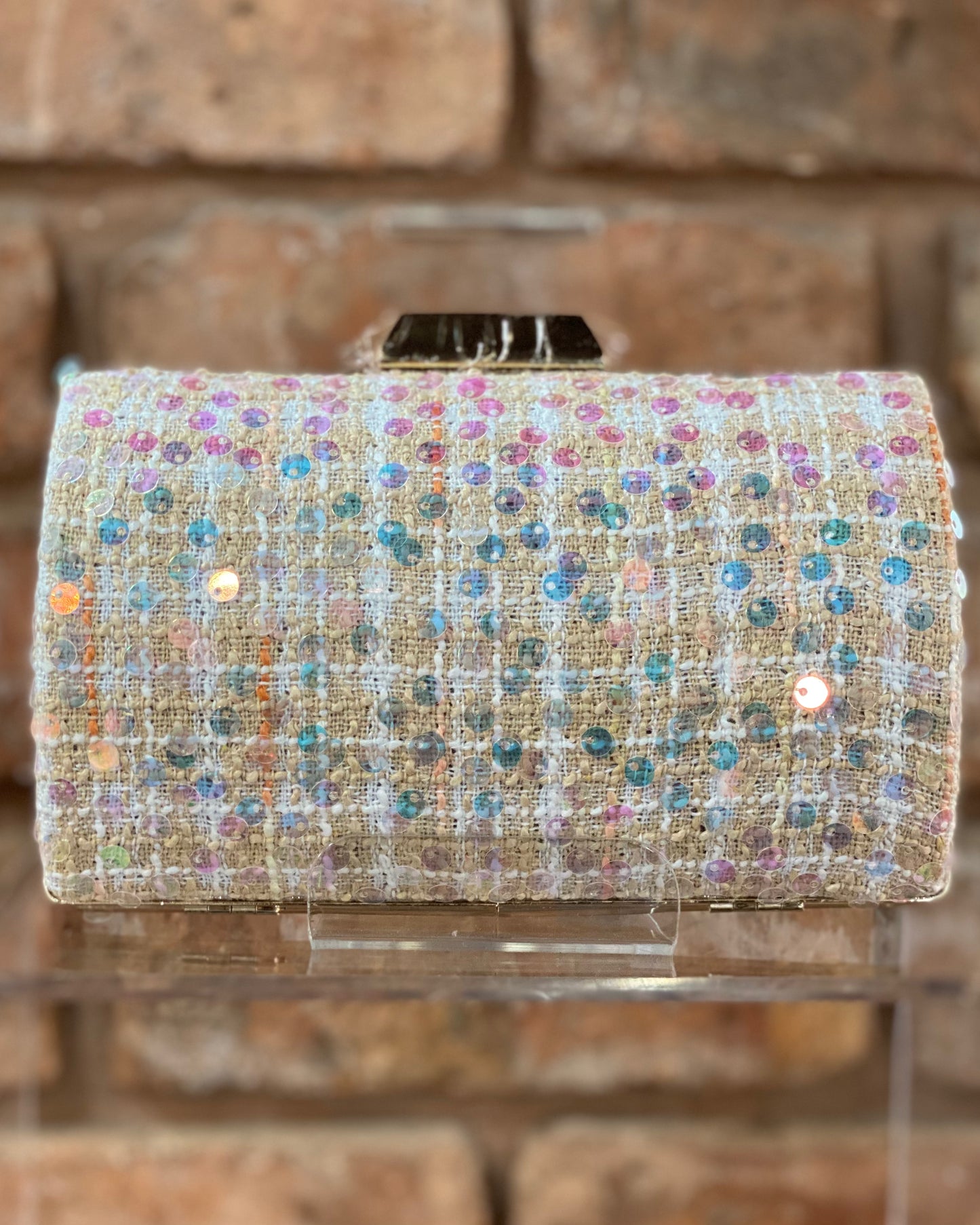 Nude Sequin Bag -
