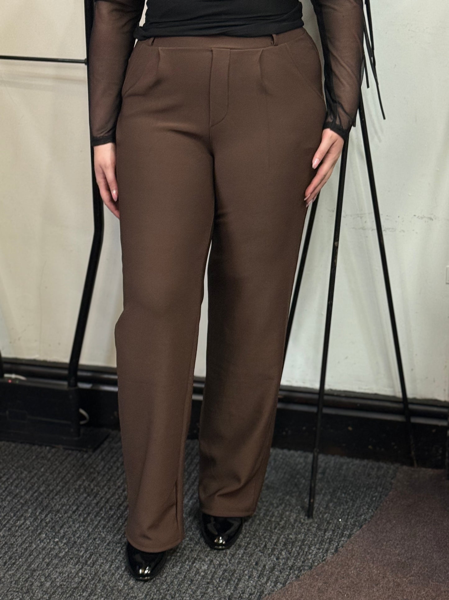 JINNY-MWBASIC SCUBA TROUSER-BROWN