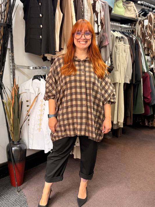 PRUE- OVERSIZED CHECKERED SHIRT