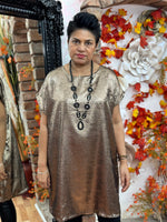 Load image into Gallery viewer, METALLIC TUNIC DRESS- PARTY SALE now
