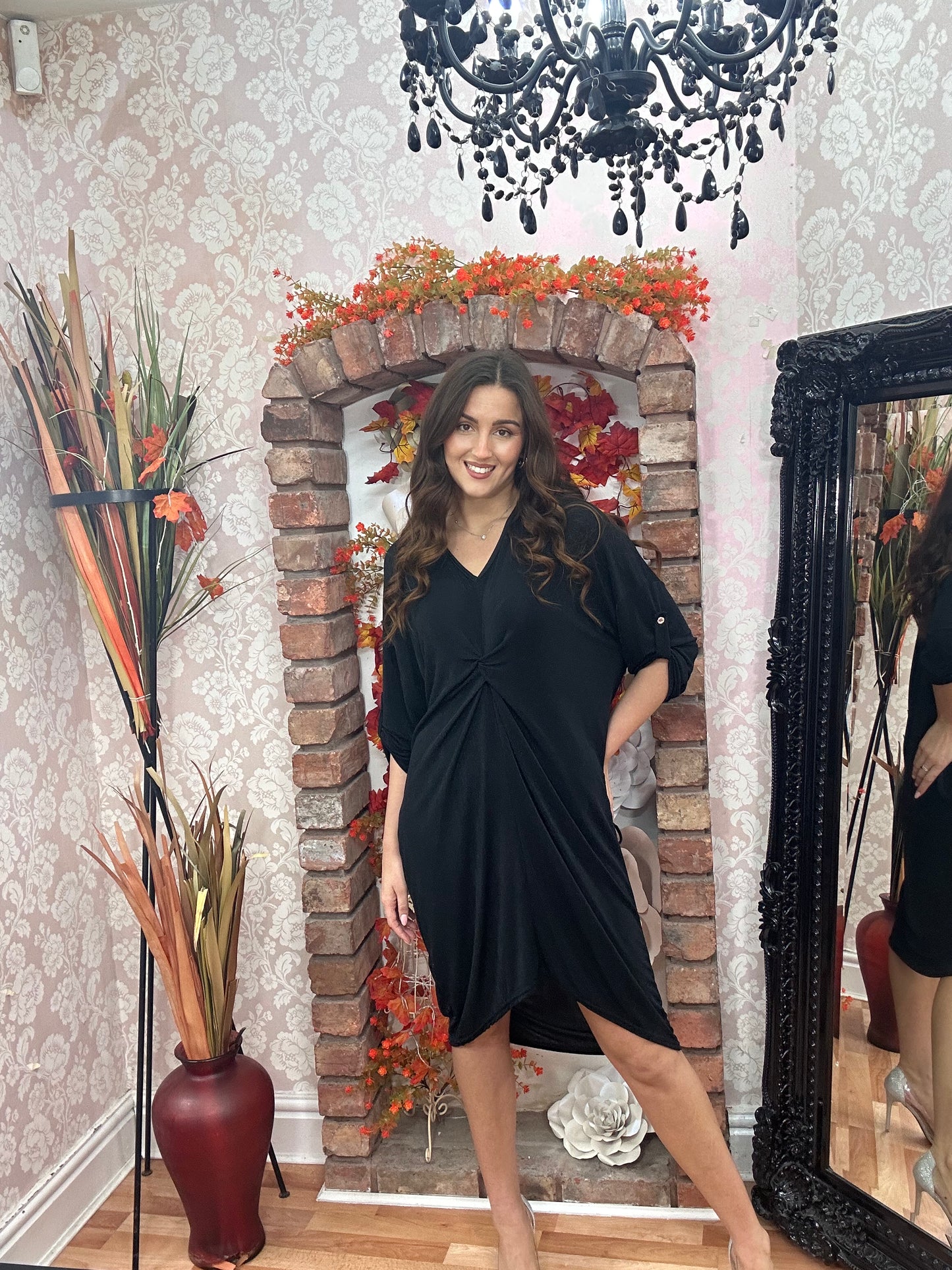 LARA SHIMMER KNOT FRONT DRESS-#PARTY SALE 50% OFF