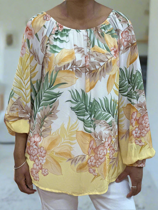 MUNICH-FLORAL CHIFFON BARDOT TOP #SUMMERSALE