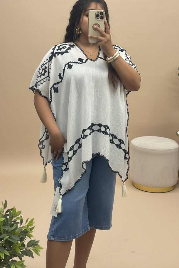 TAWNY- EMB KAFTAN TOP