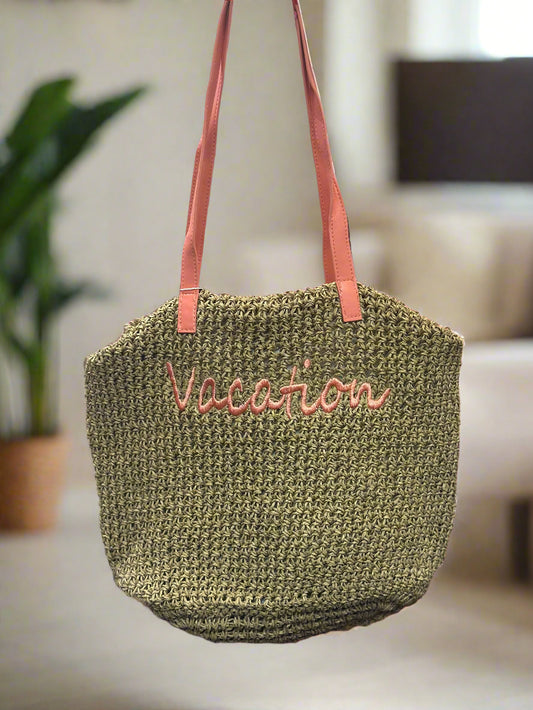 NEONS STRAW TOTE BAG -