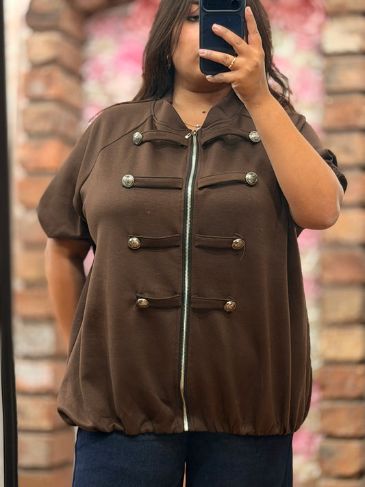 CLEO- OVERSIZED MILITARY SCUBA SWEAT JACKET