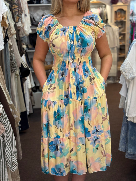 KAT-BARDOT MIDI PRINT DRESS