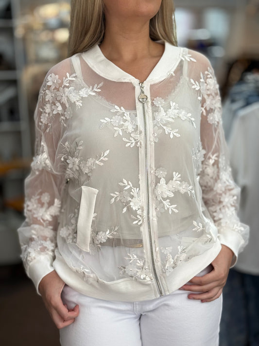 LILA -3D FLOWER MESH  JACKET