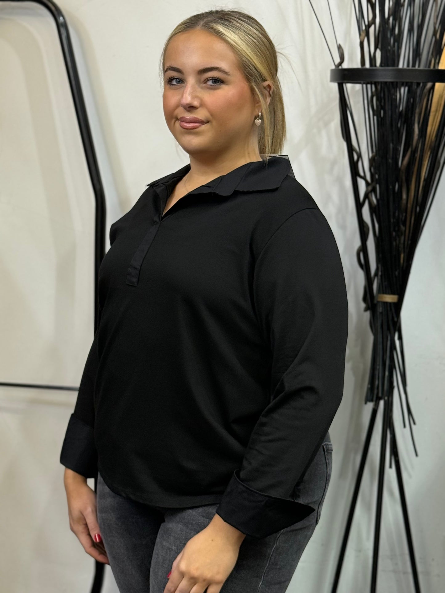 ADELE-LAYERING SHIRT TOP/CURVE