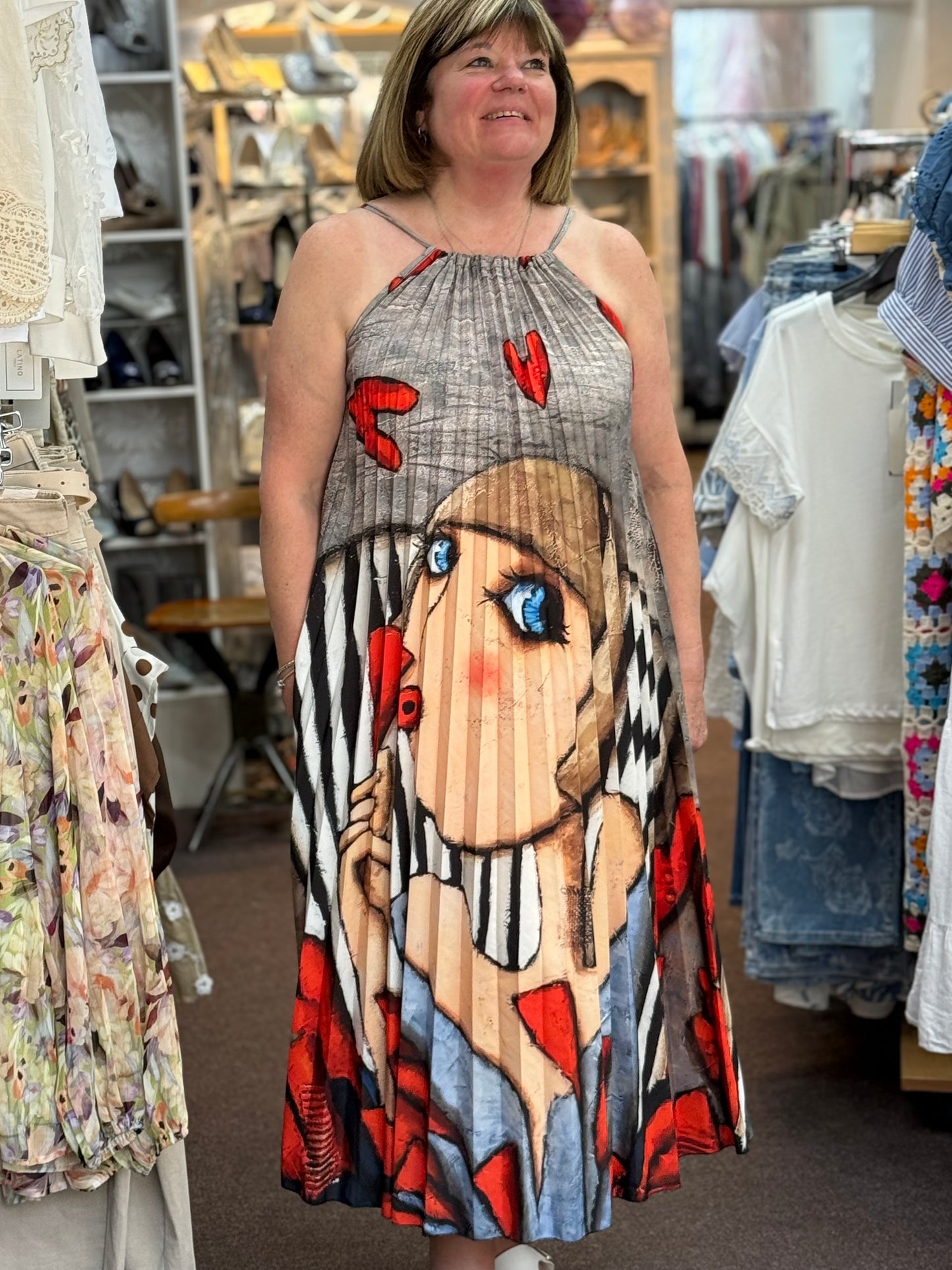 SENORITA RETRO PLEATED DRESS-BON23S06 #SunshineSALE