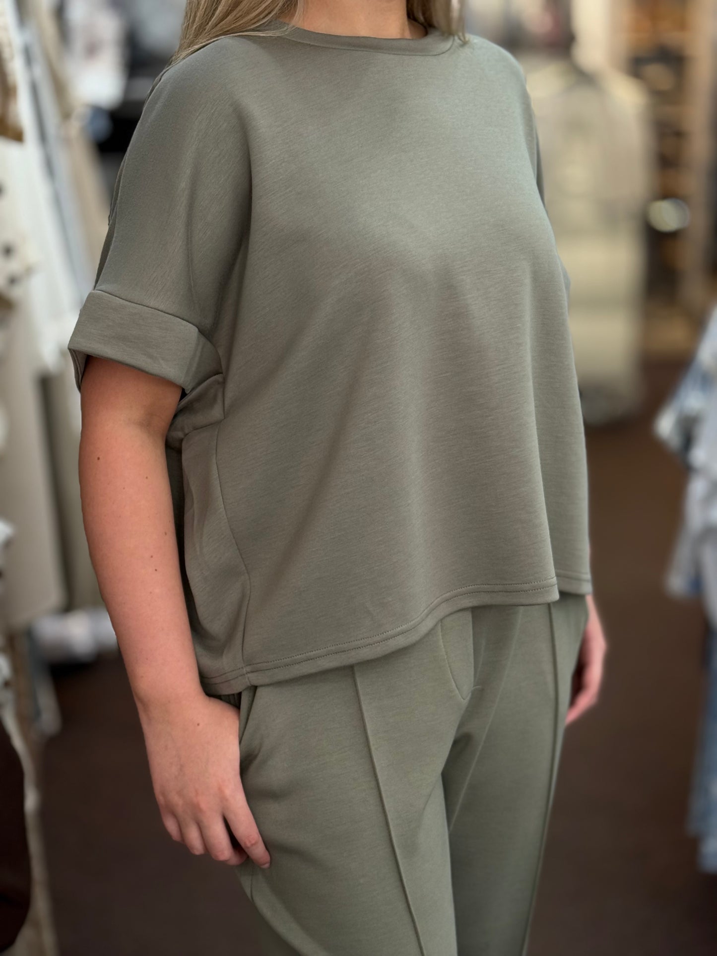 BYOUNG-PUSTI O/S SCUBA TOP- CO ORD - Sage