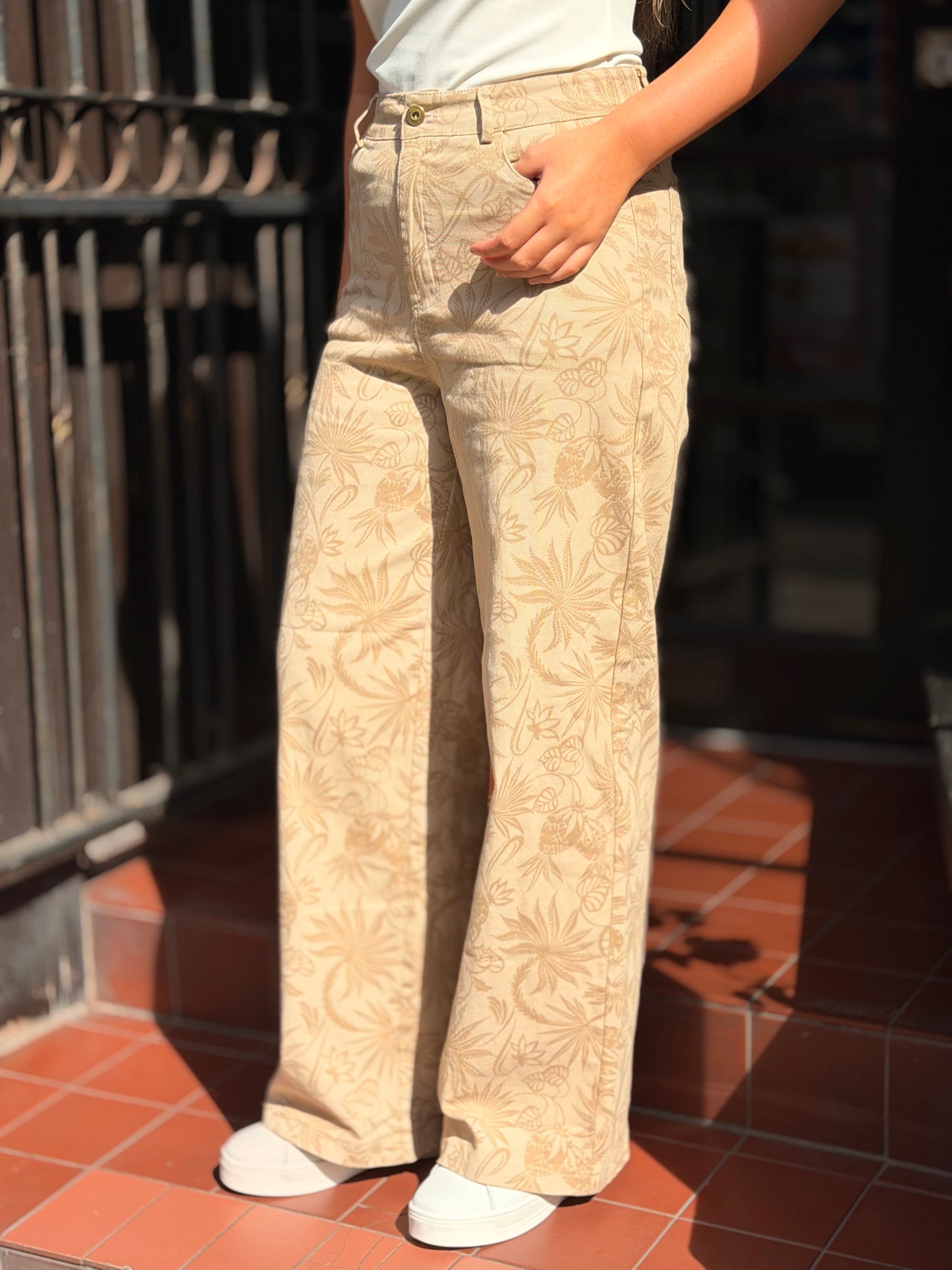 SLOAN-BEIGE PRINTED W/L JEAN