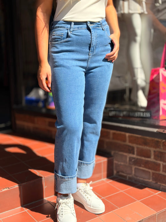 DIDO-TURN UP ANKLE JEAN BLUE
