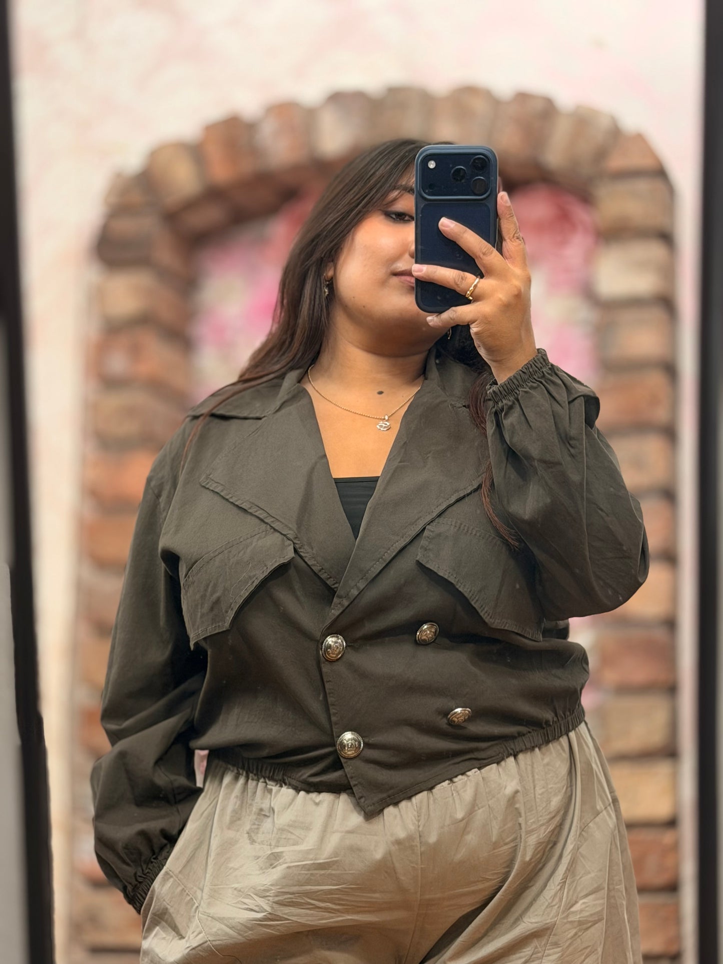 SAWYER-MILITARY TRENCH STYLE JACKET