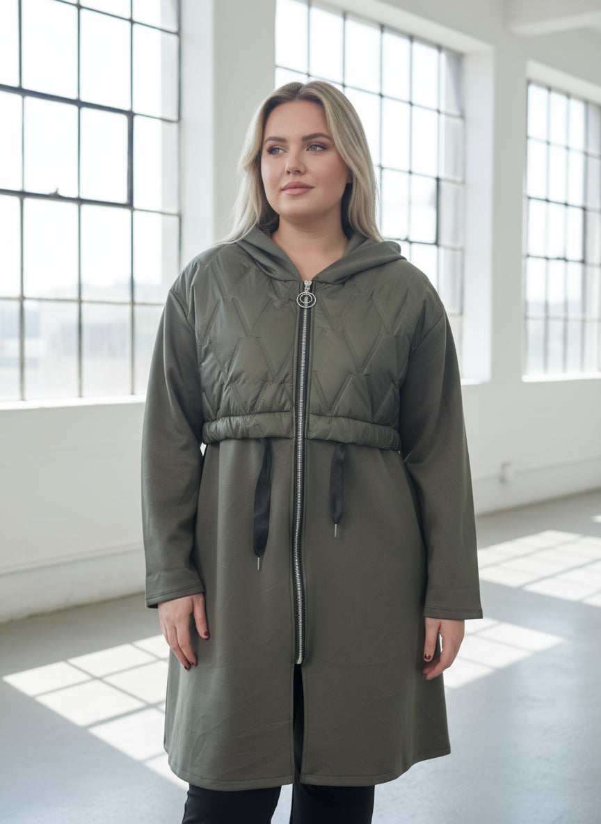 LENNIE- QUILT PANEL HOODY PULL IN JACKET-#BlackFridaySale- -🖤🖤 AUTO XTRA20% off @ Checkout