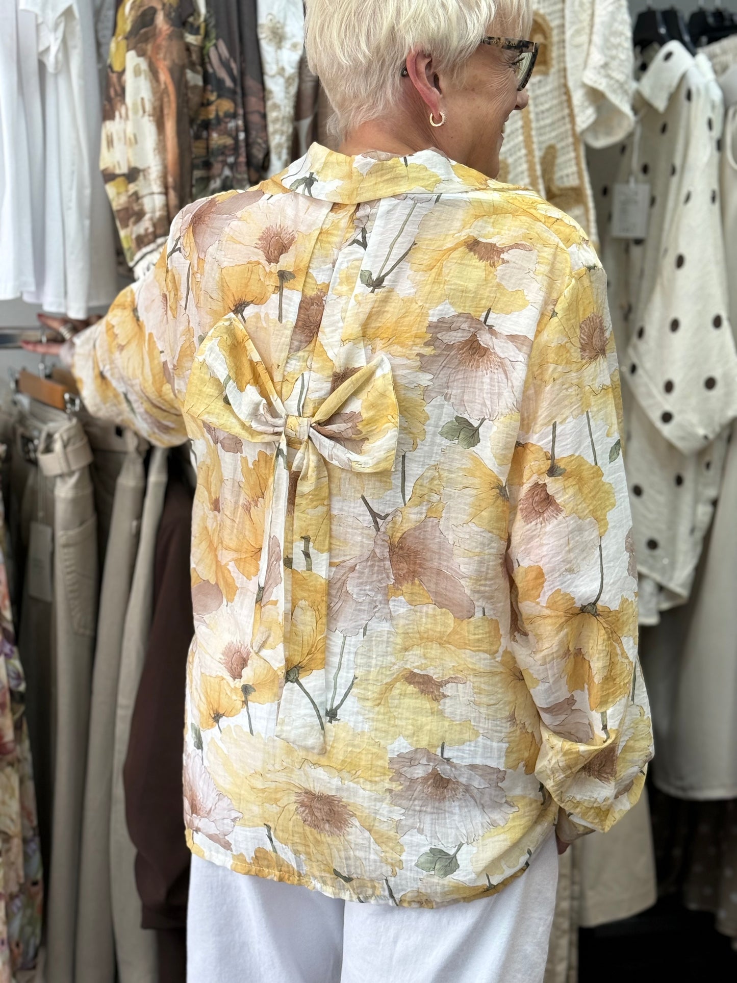 PAIGE- FLORAL BOW BACK BLOUSE