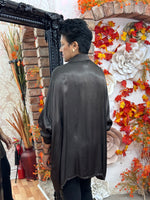 Load image into Gallery viewer, SATIN SEQUIN POCKET SHIRT -
