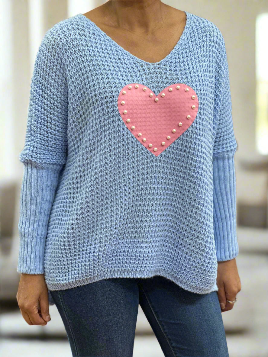 SIENNA PEARL HEART JUMPER -