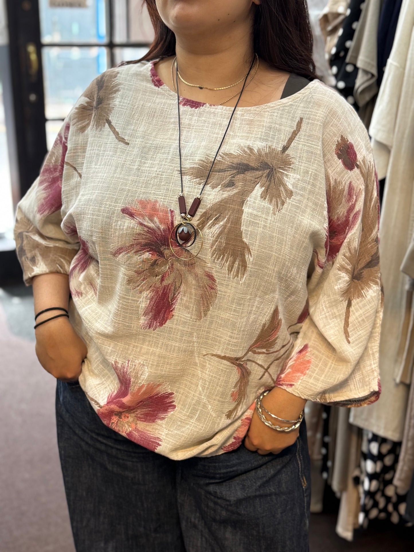 AMARA- PRINT COTTON TOP- CURVE