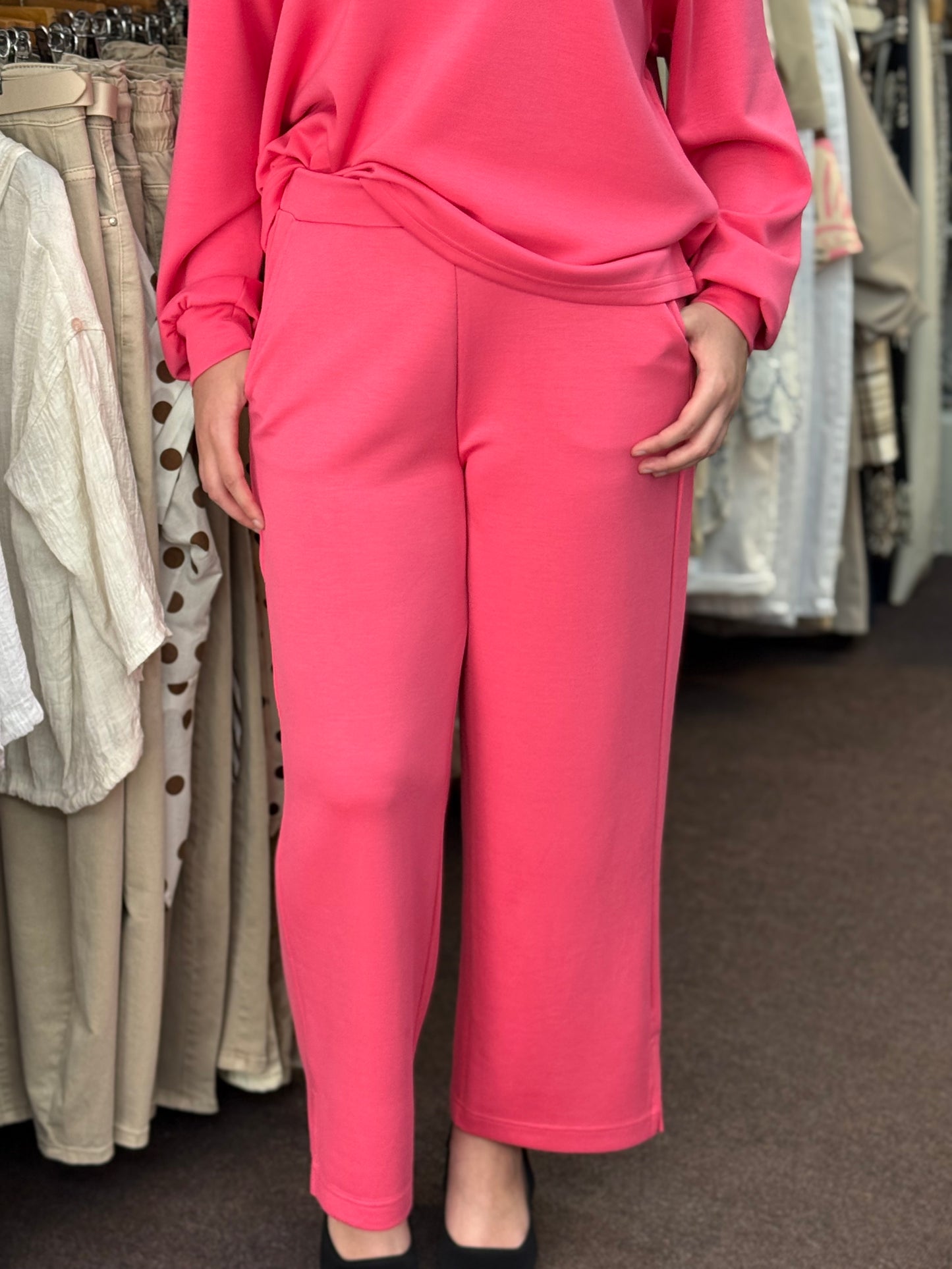 AURORA-ANKLE LENGTH PANT CO-ORD-PINK
