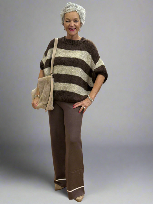 HAMPTON STRIPED PONCHO KNIT JUMPER