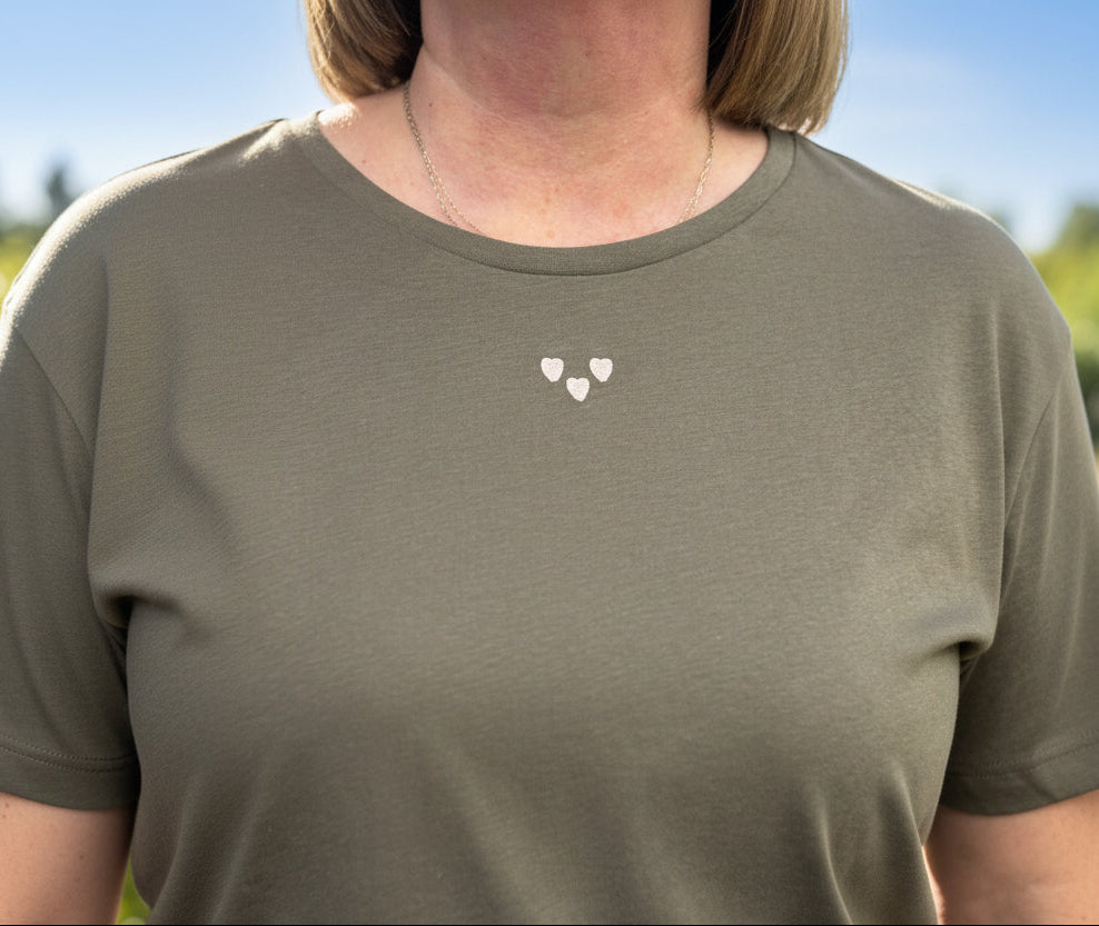 FRANSA-TALA 3 HEART TEE-OLIVE