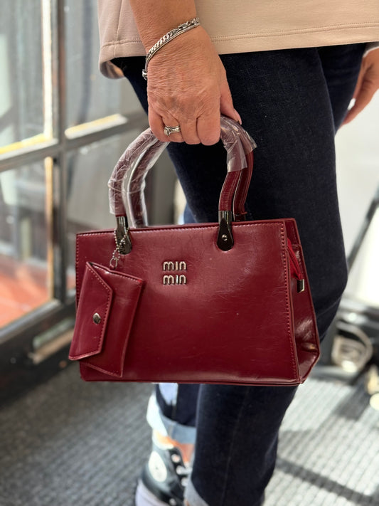 MIN-MIN- VEGAN LEATHER WALLET H/BAG -🛍