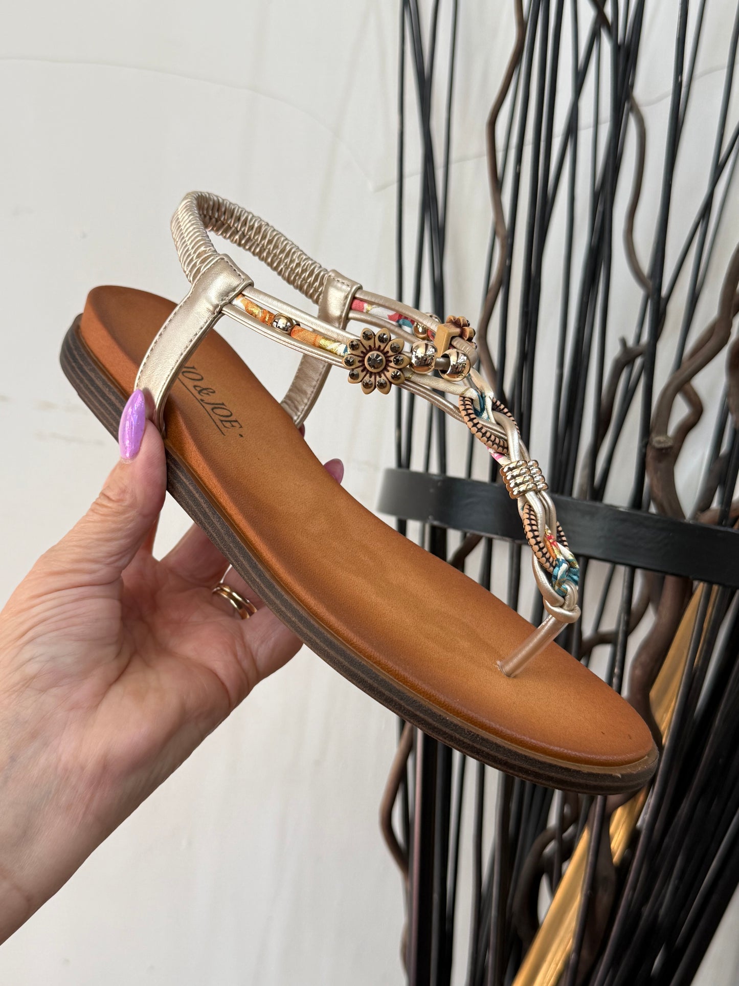 JO&JOE- TUNISIA BEADED GOLD SANDAL