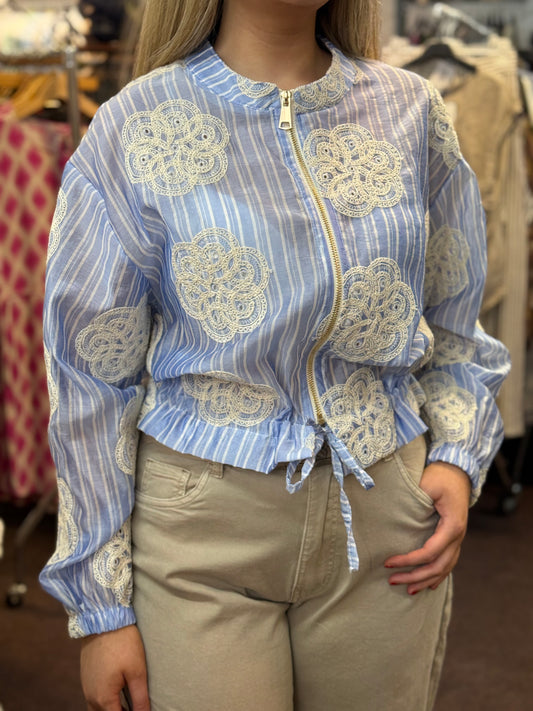 ROMA-LYRA STRIPE BLOUSON JACKET