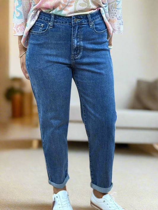 GRACIE-MUM JEAN DARK DENIM