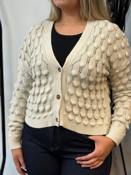SAMIE- SCOLLOP KNITTED CARDI