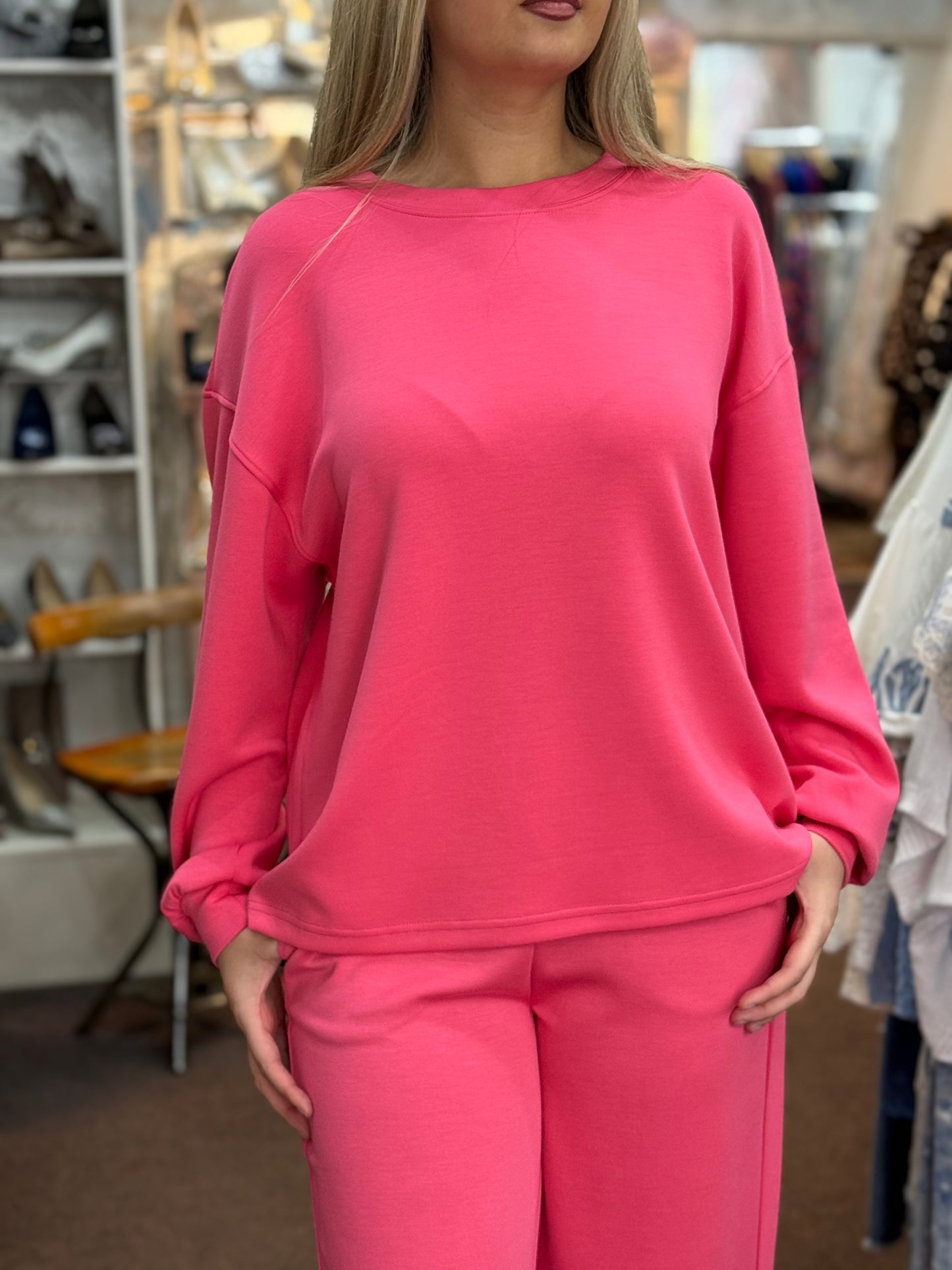 FRANSA- AURORA CO ORD PINK SWEATSHIRT