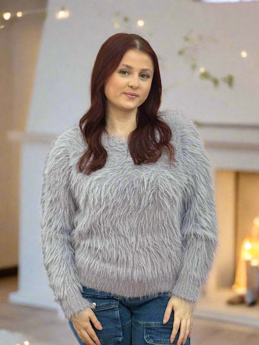 NIA - FLUFFY SLASH NECK JUMPER-#YearEndSale