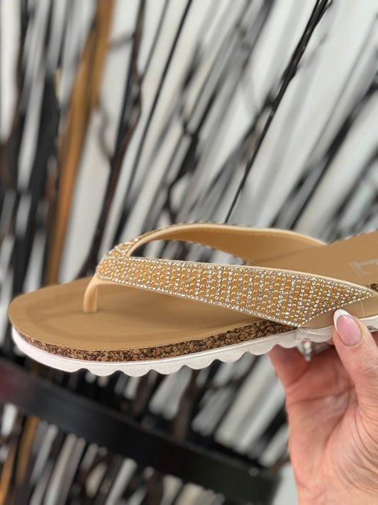 SUNSET THONG SANDAL-GOLD/SILVER