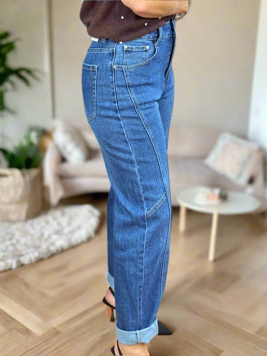 ZOE-GSMACK STITCH DETAIL BARREL JEAN