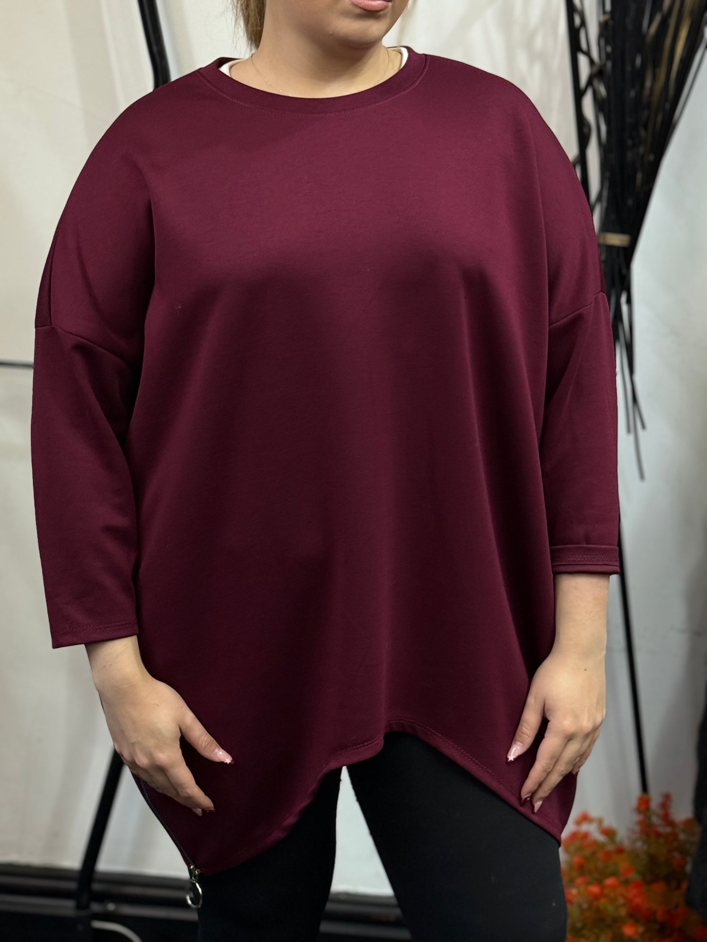 IVANKA SCUBA SIDE ZIP O/S CURVE TOP