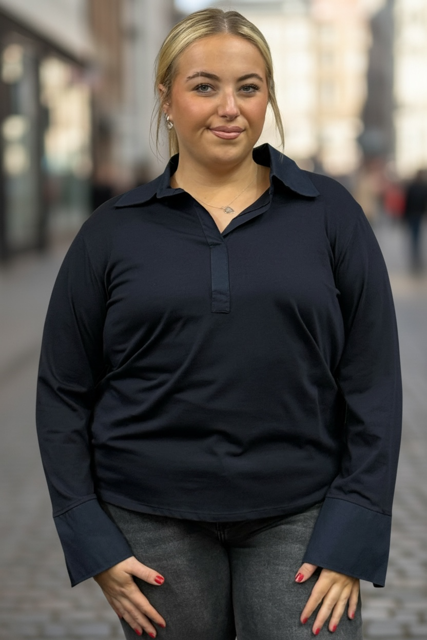 ADELE-LAYERING SHIRT TOP/CURVE