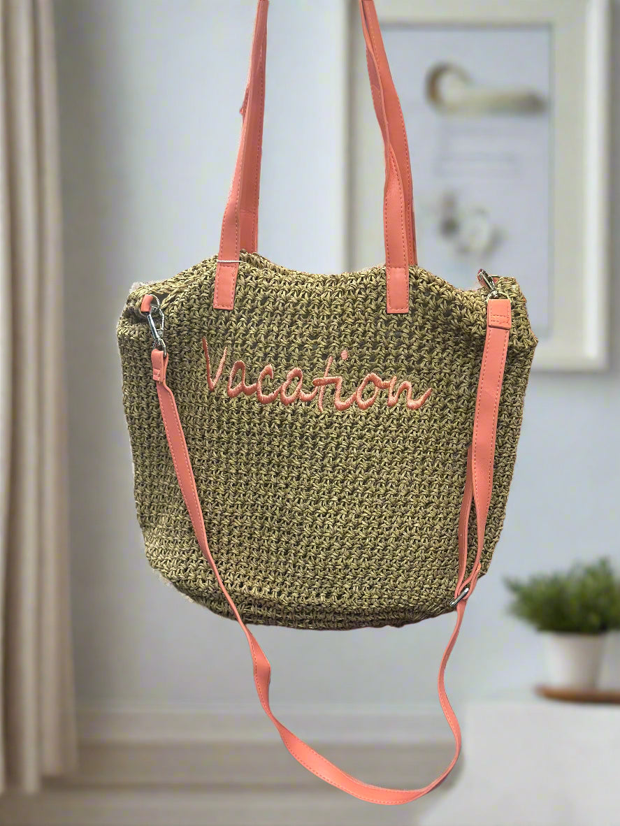 NEONS STRAW TOTE BAG -