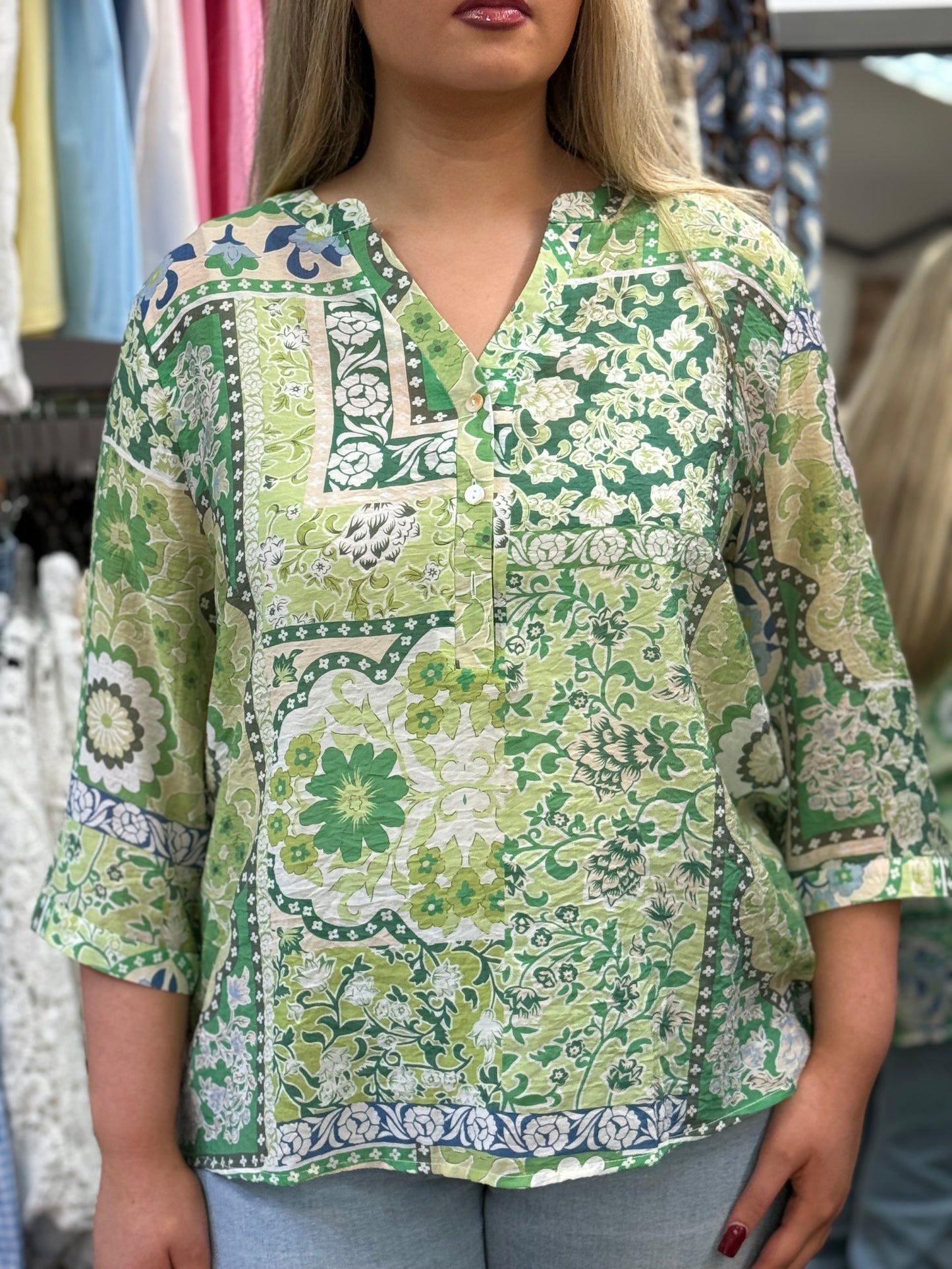 MISSY-FLORAL TUNIC GDAD COLLAR