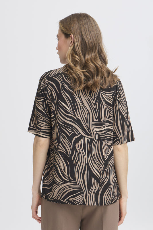 FRANSA-FLORA VNK LEAF BLACK/BROWNS