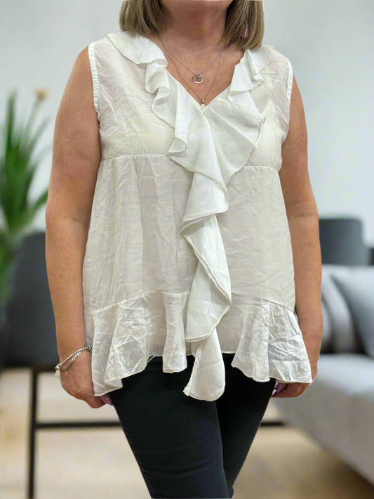 TAMARA- FRILL FRONT A-LINE TOP
