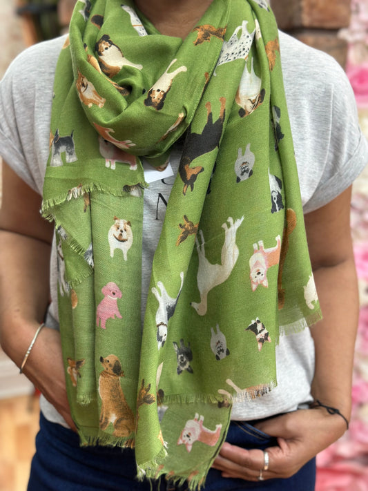 DOG MIX PRINT SCARF-