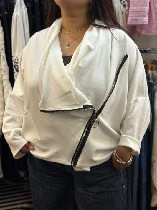 MARCIE-SIDE ZIP O/S JACKET -#WKEND10