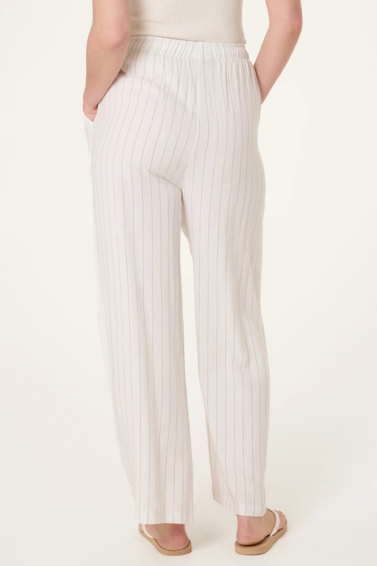 CAMILLA- PIN STRIPE LINEN BLEND