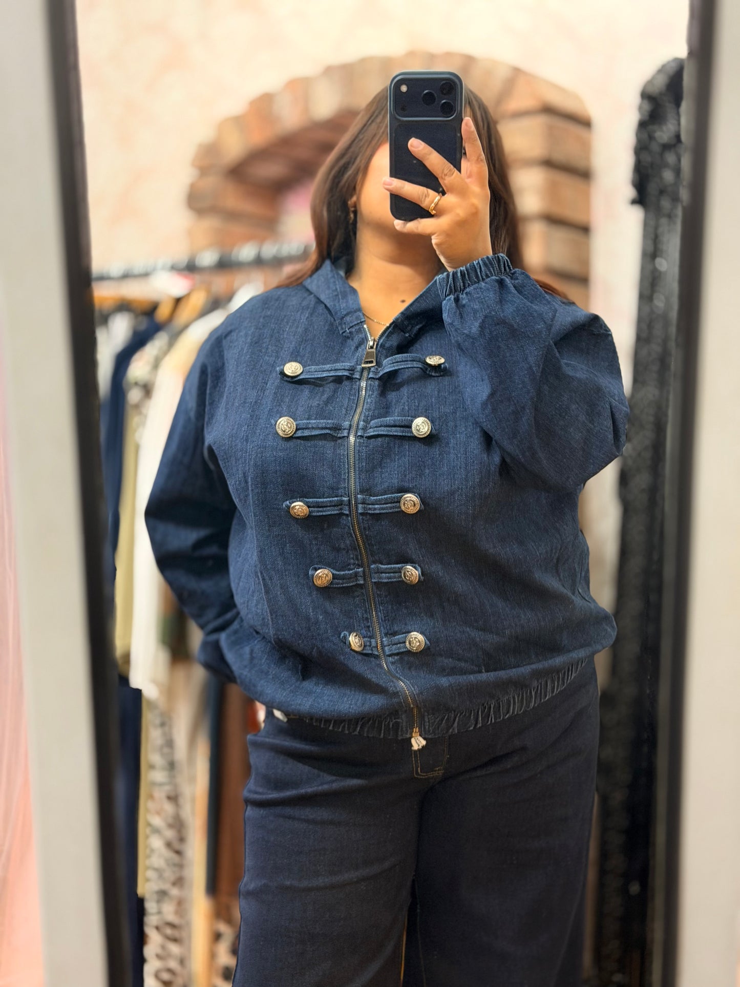 MIA- MILITARY DENIM LOOK HOODED JACKET