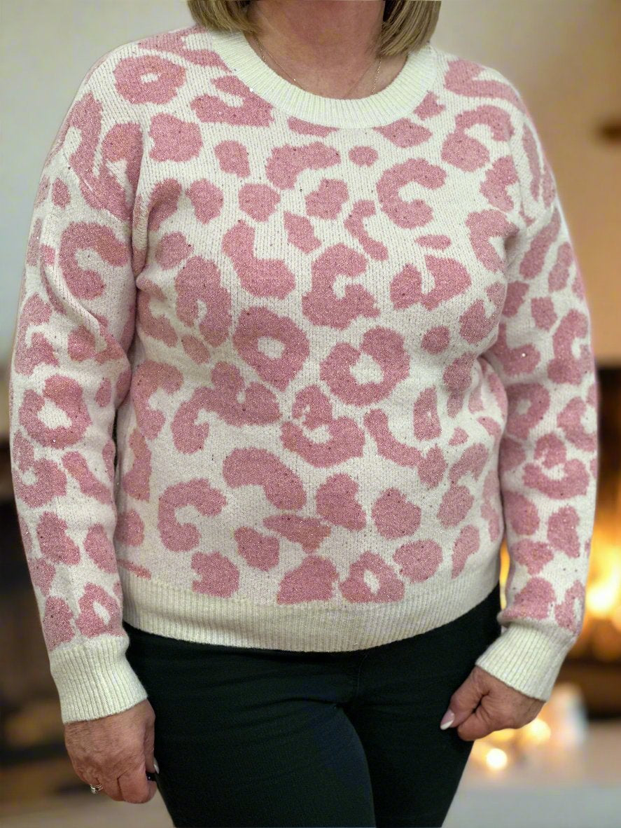 CELIA - SPARKLE LEOPARD PRINT JUMPER-#YearEndSale