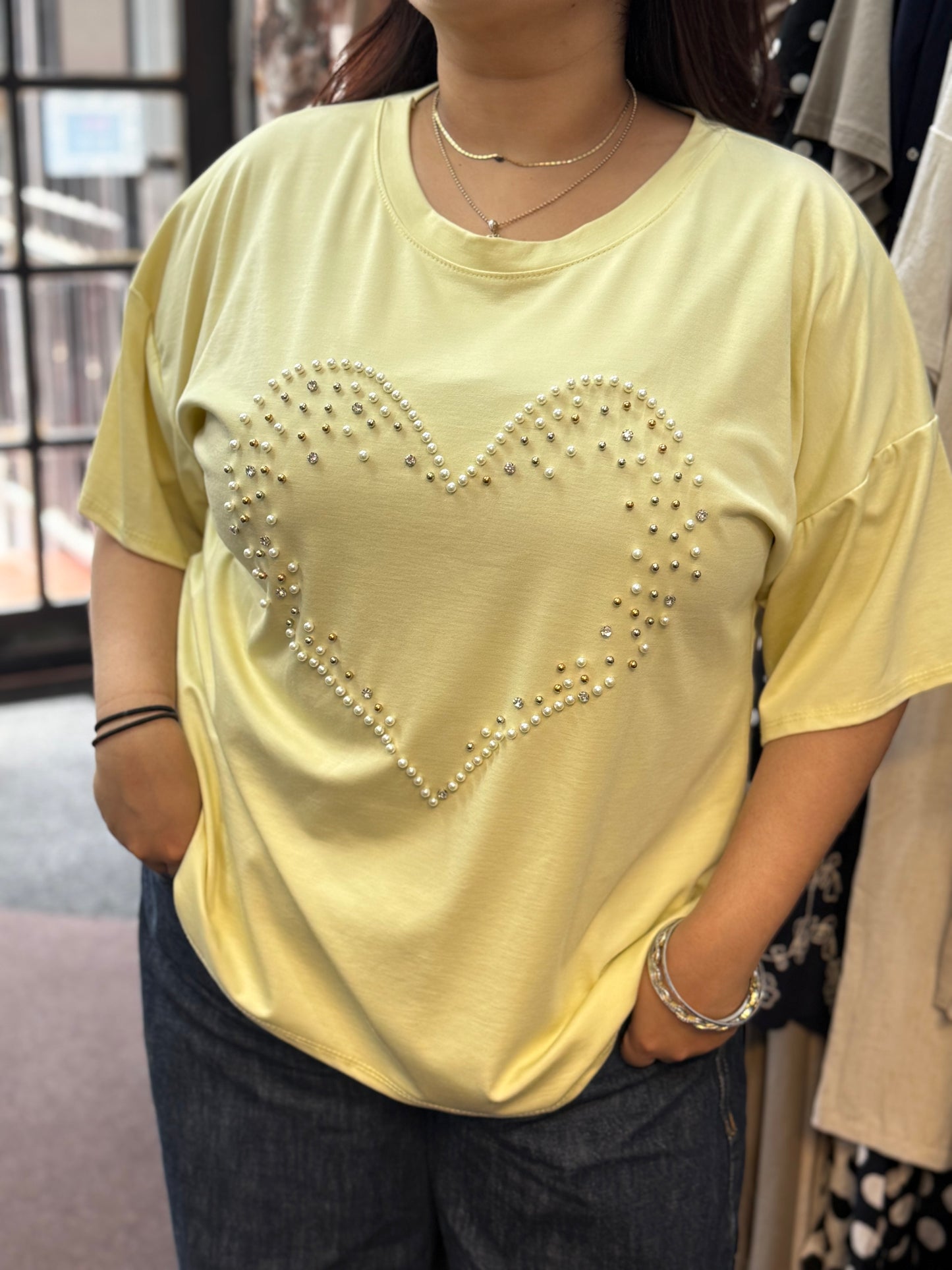 TYRA- SEQUIN HEART TEE- PLUS