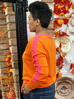 Load image into Gallery viewer, BESMOCK FRANSA JUMPER- ORANGE/PINK APRIL-AUTO20%OFF@checkout
